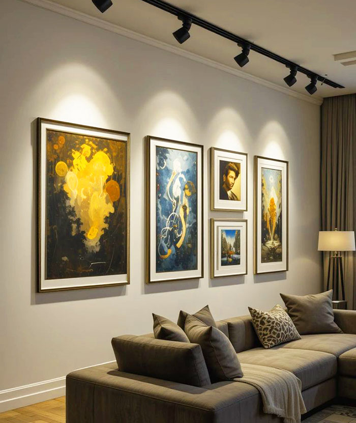 dùng tranh trang trí tường